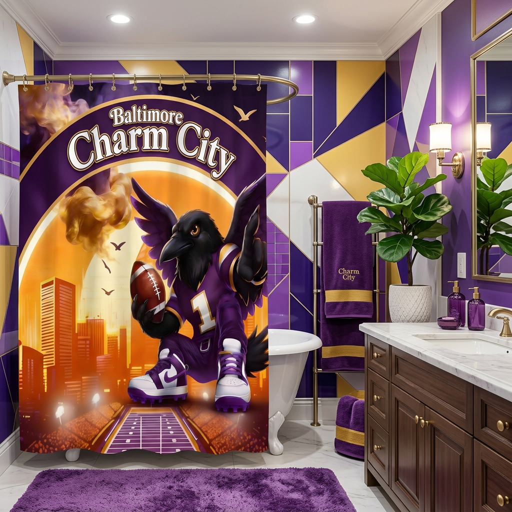 Copycat-Creations Baltimore Charm City Shower Curtain