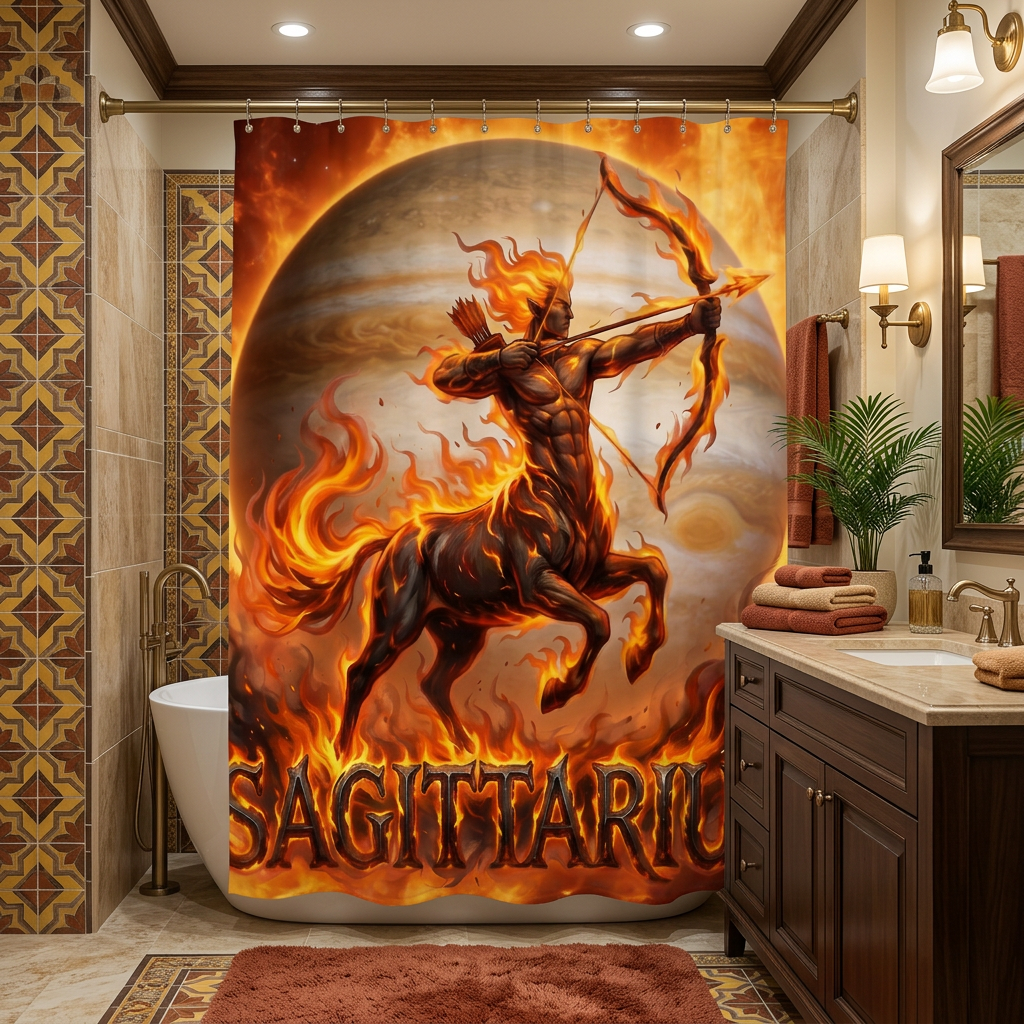 Copycat-Creations Sagittarius Zodiac Shower Curtain