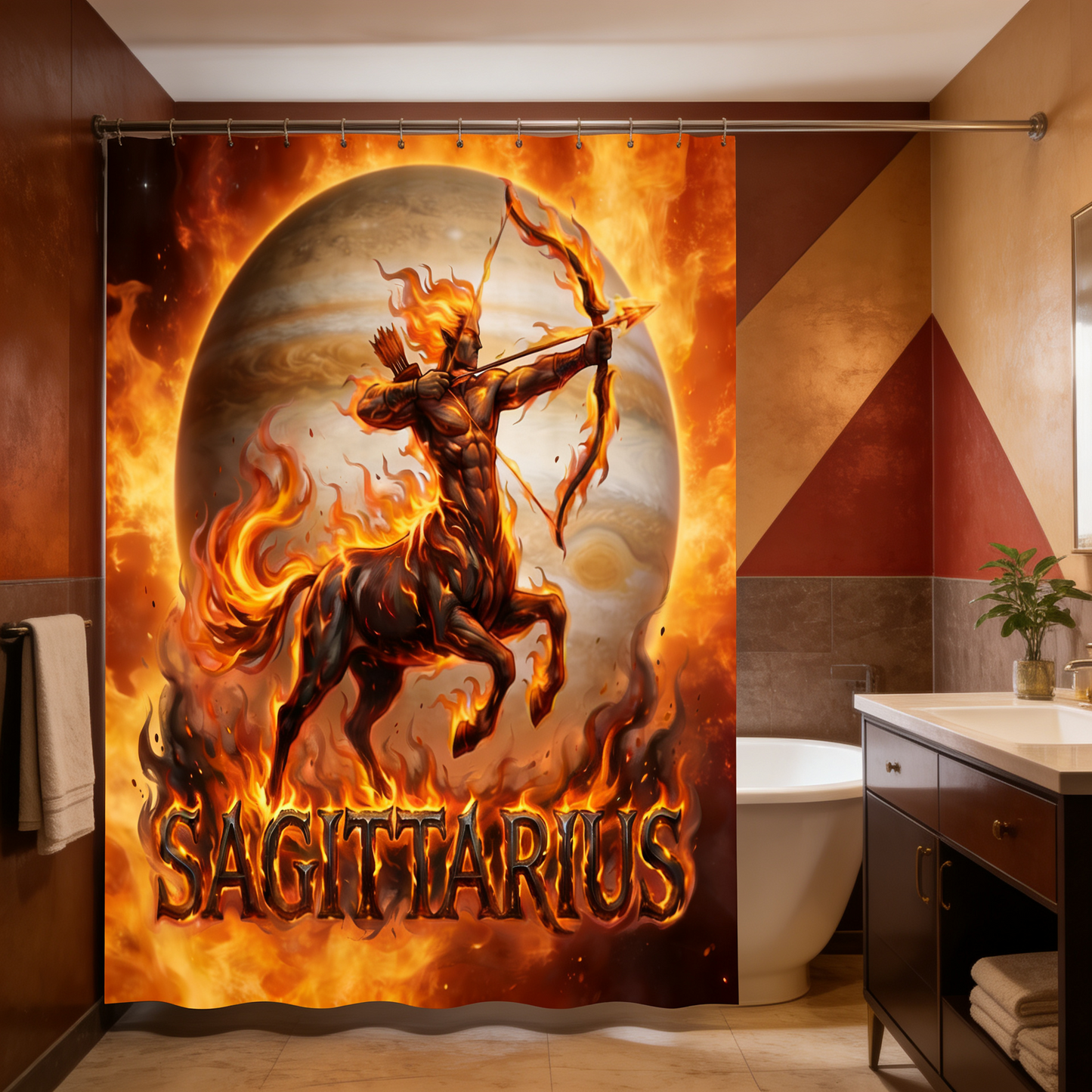 Copycat-Creations Sagittarius Zodiac Shower Curtain