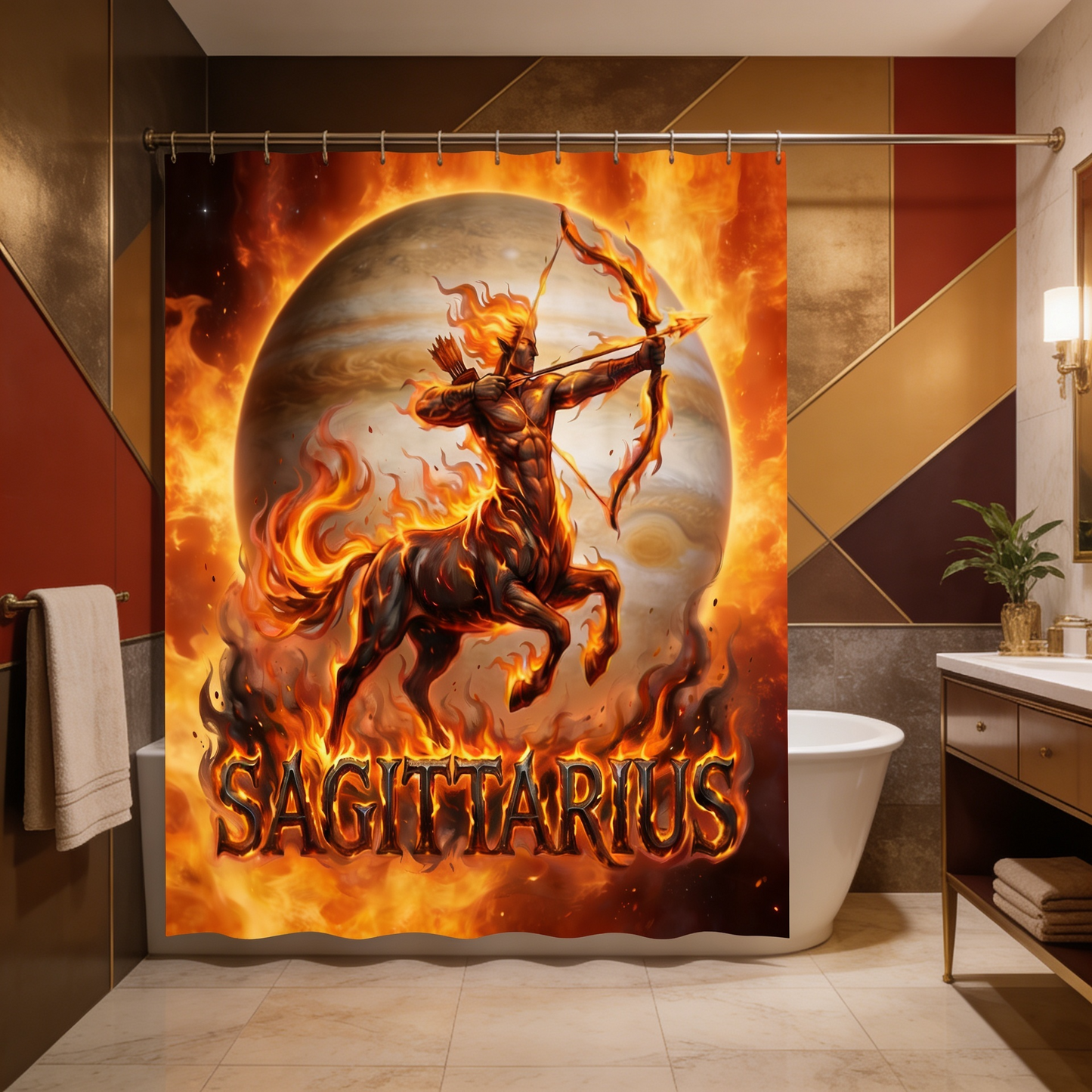 Copycat-Creations Sagittarius Zodiac Shower Curtain