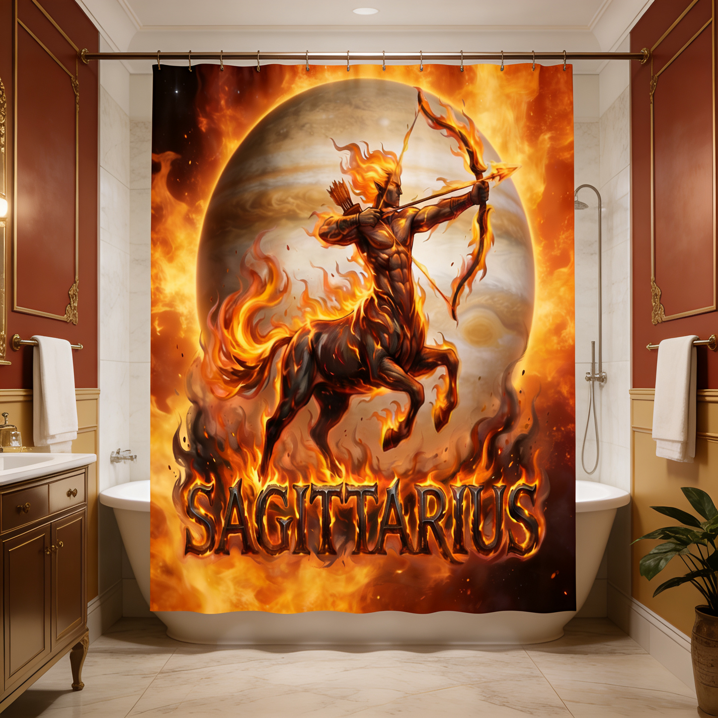 Copycat-Creations Sagittarius Zodiac Shower Curtain