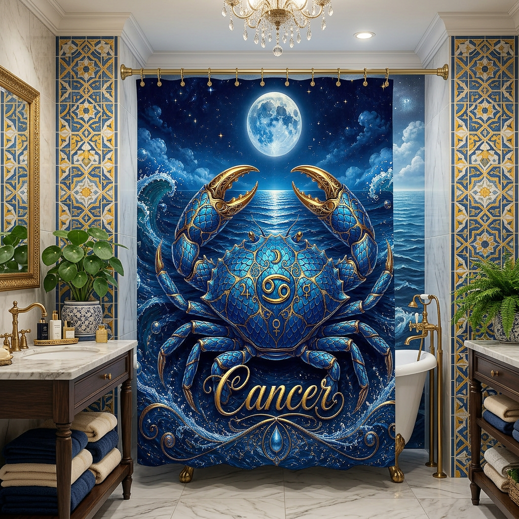 Copycat-Creation Cancer Zodiac Shower Curtain