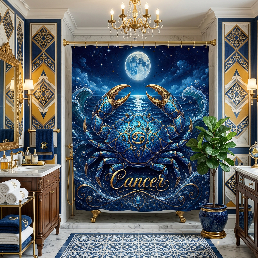 Copycat-Creation Cancer Zodiac Shower Curtain