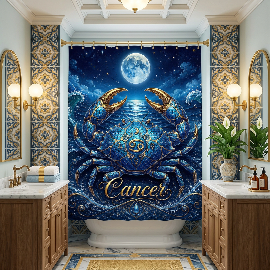 Copycat-Creation Cancer Zodiac Shower Curtain