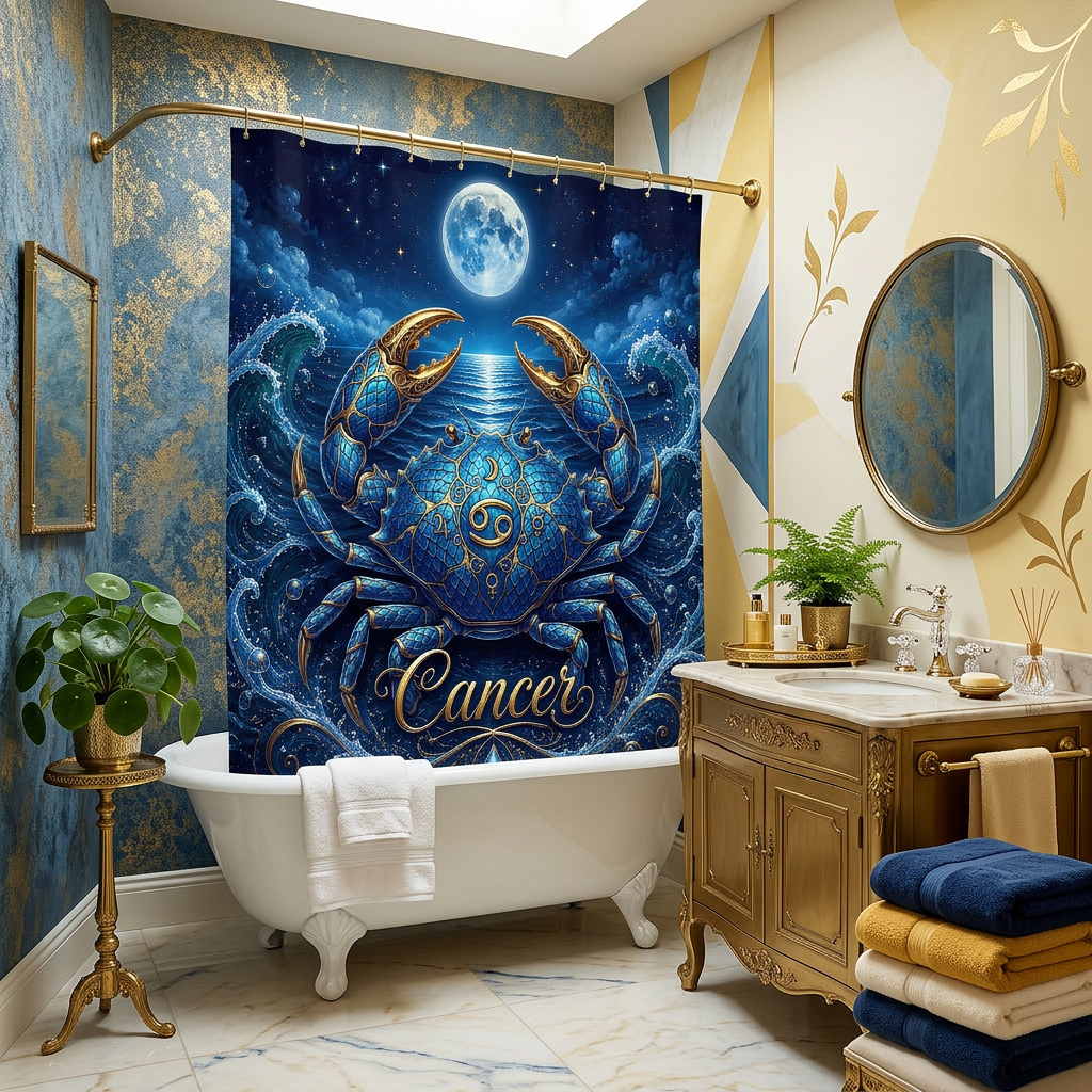 Copycat-Creation Cancer Zodiac Shower Curtain
