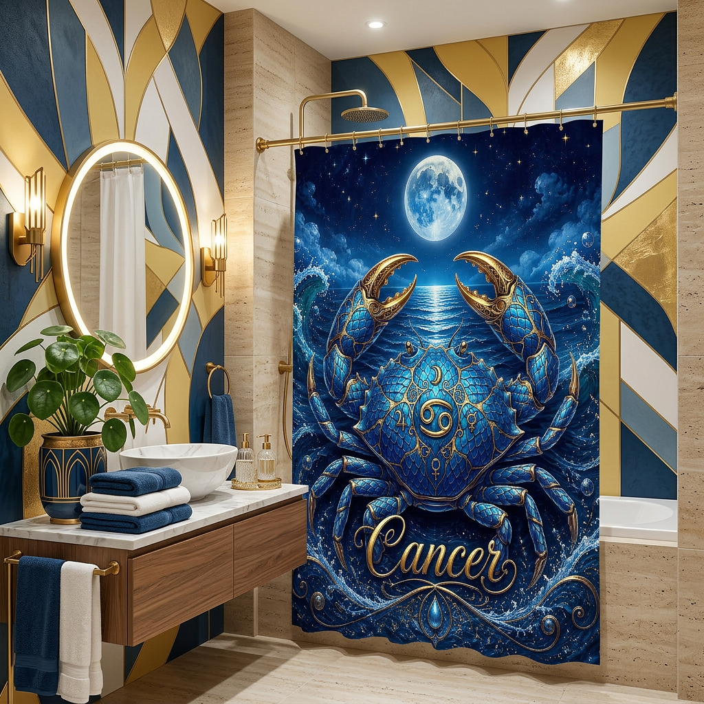 Copycat-Creation Cancer Zodiac Shower Curtain