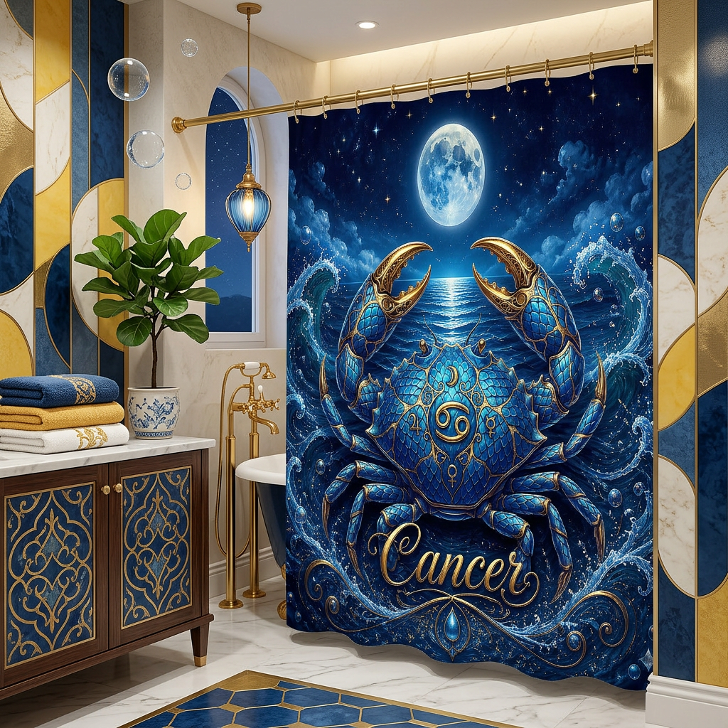 Copycat-Creation Cancer Zodiac Shower Curtain