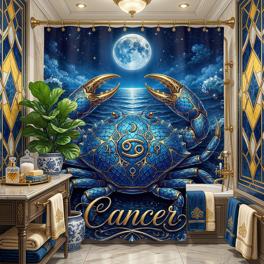 Copycat-Creation Cancer Zodiac Shower Curtain