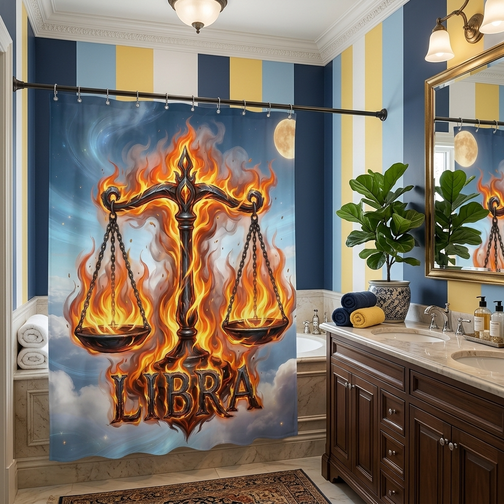 Copycat-Creations Libra Zodiac Shower Curtain
