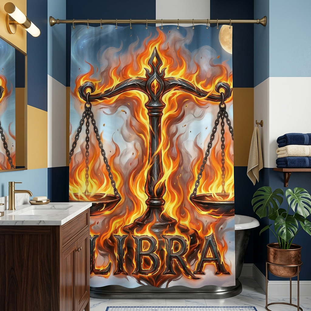Copycat-Creations Libra Zodiac Shower Curtain