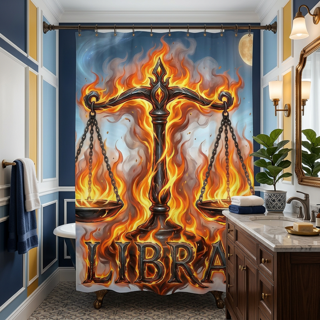 Copycat-Creations Libra Zodiac Shower Curtain