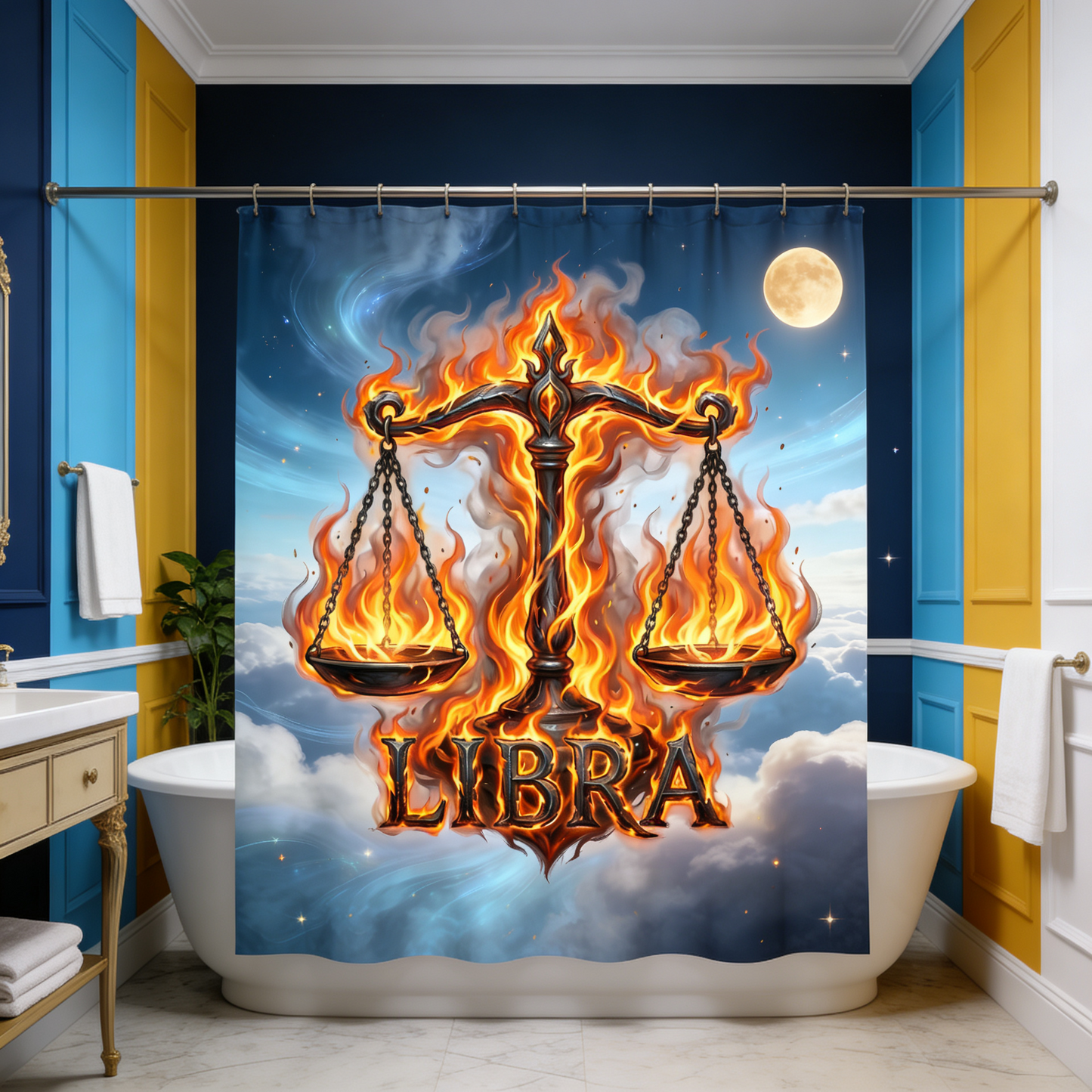 Copycat-Creations Libra Zodiac Shower Curtain
