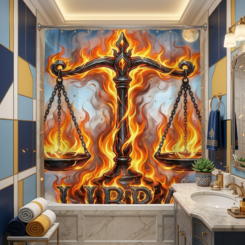 Copycat-Creations Libra Zodiac Shower Curtain