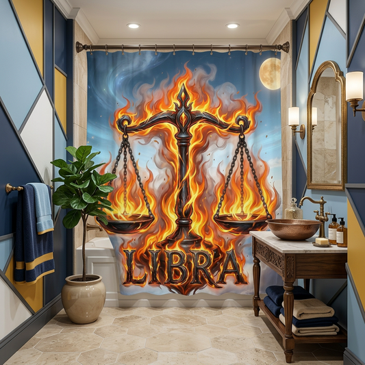 Copycat-Creations Libra Zodiac Shower Curtain