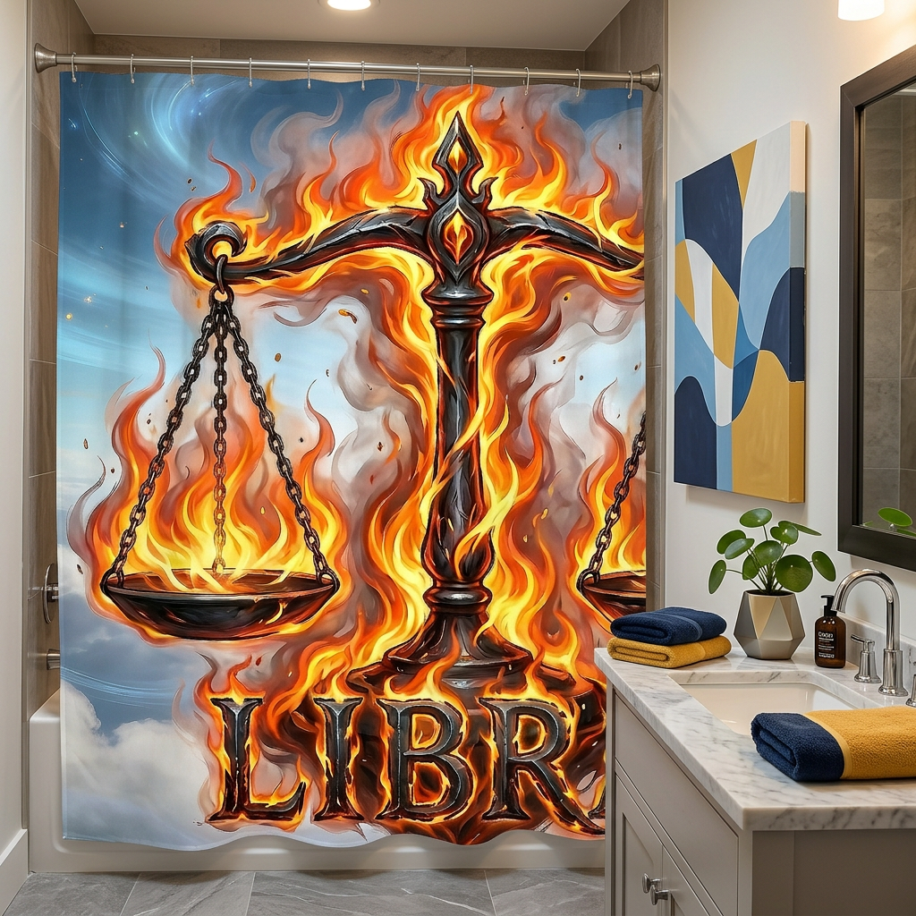 Copycat-Creations Libra Zodiac Shower Curtain