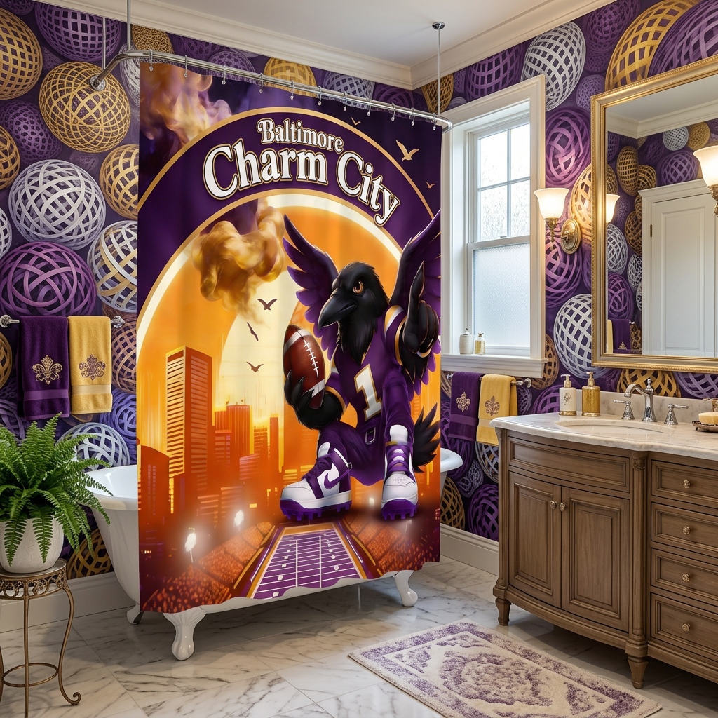 Copycat-Creations Baltimore Charm City Shower Curtain