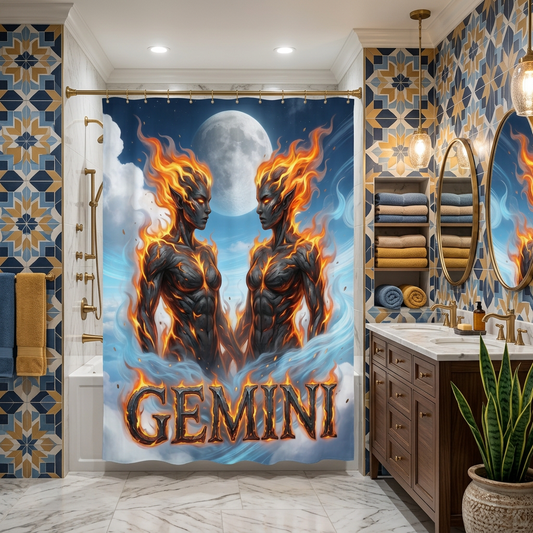 Copycat-Creations Gemini Zodiac Shower Curtain