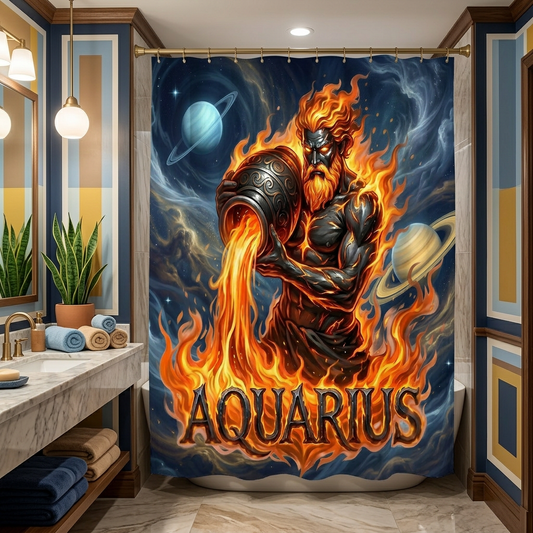 Copycat-Creations Aquarius Zodiac Shower Curtain