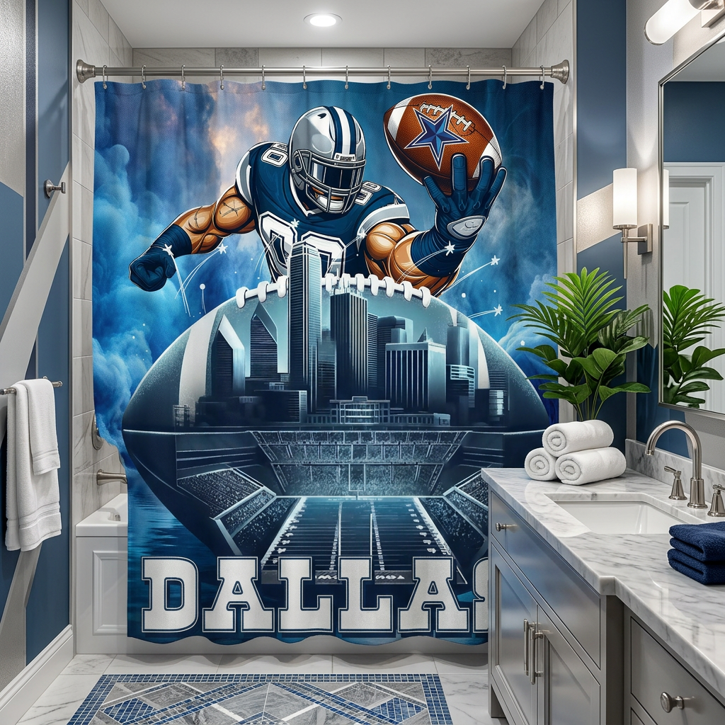 Copycat-Creations 2nd Edition Dallas Football Shower Curtain
