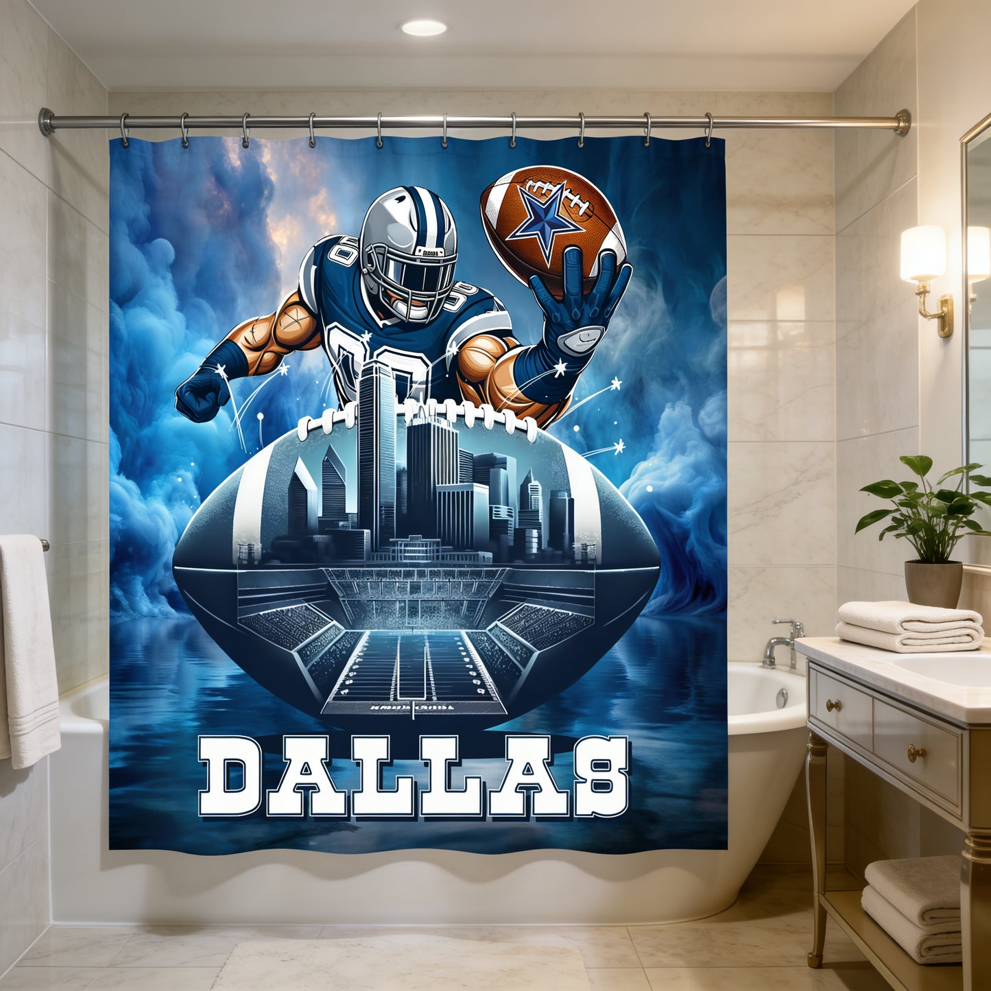 Copycat-Creations 2nd Edition Dallas Football Shower Curtain