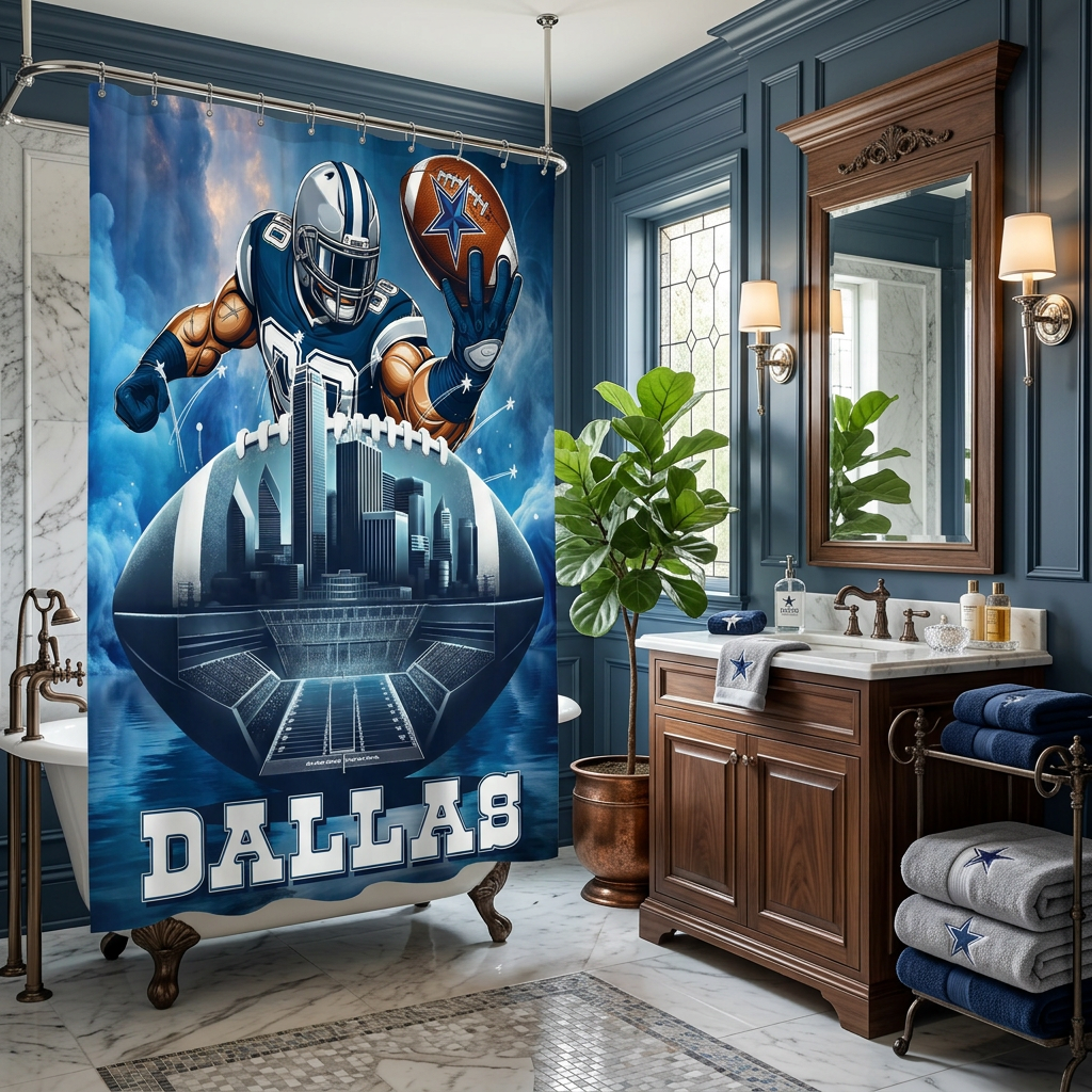 Copycat-Creations 2nd Edition Dallas Football Shower Curtain