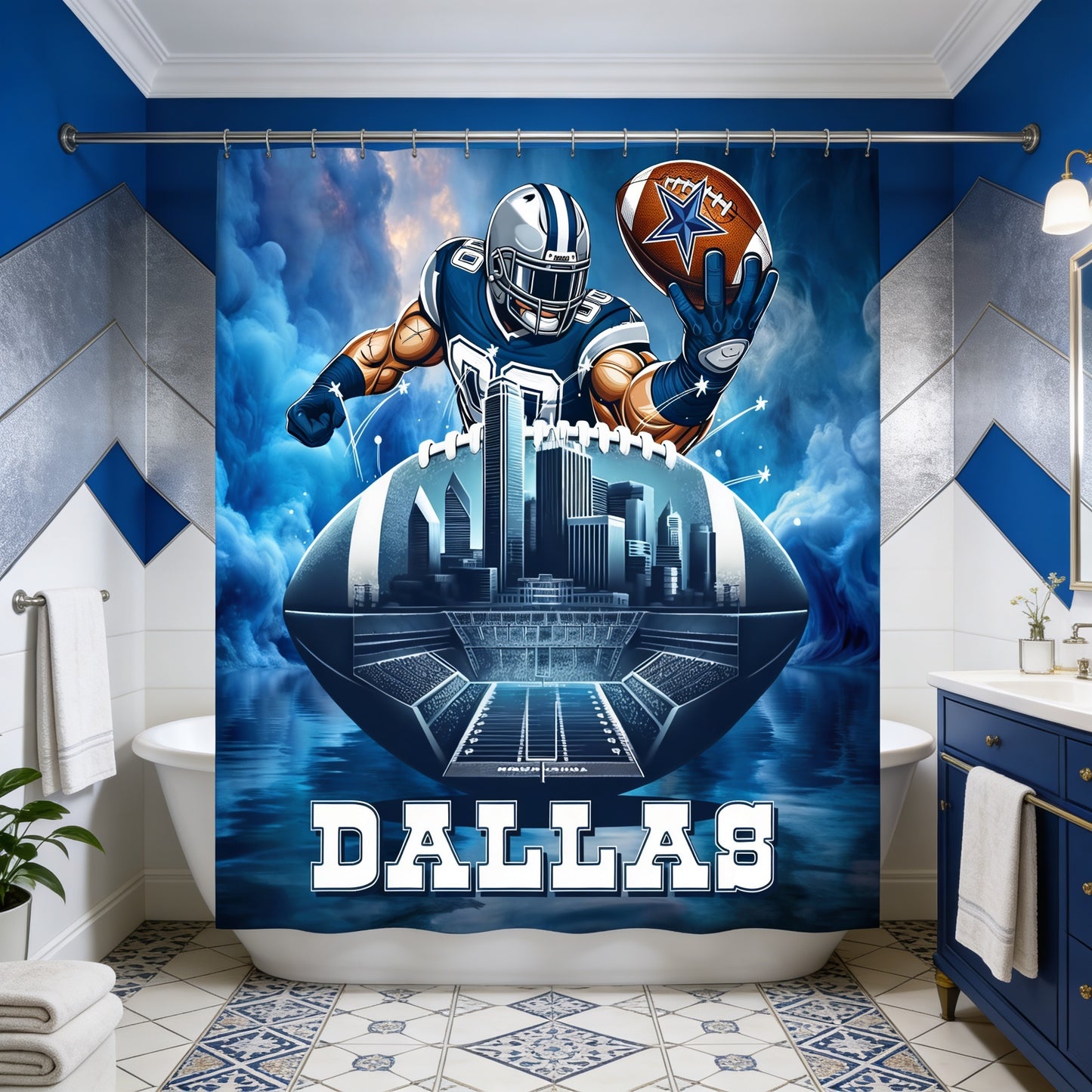 Copycat-Creations 2nd Edition Dallas Football Shower Curtain