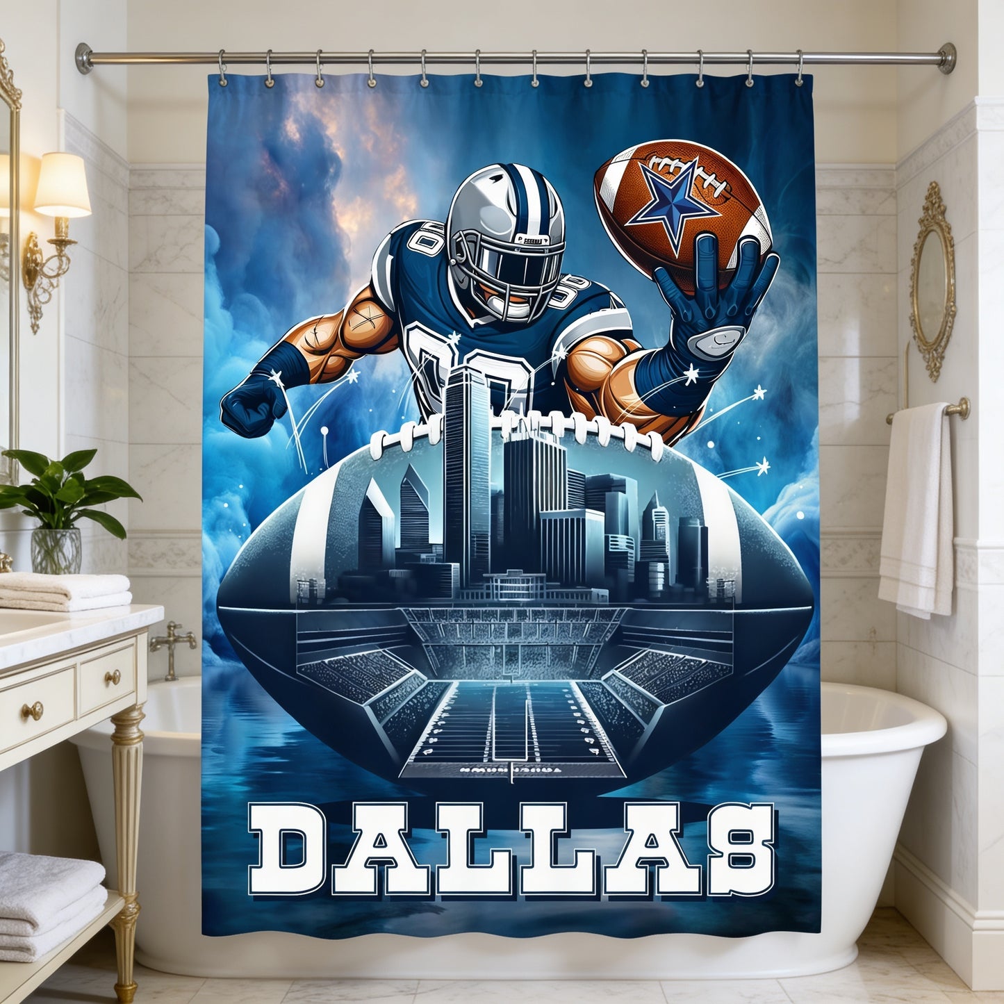 Copycat-Creations 2nd Edition Dallas Football Shower Curtain