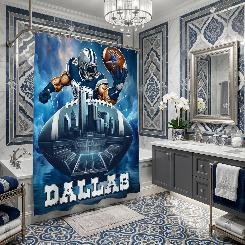 Copycat-Creations 2nd Edition Dallas Football Shower Curtain