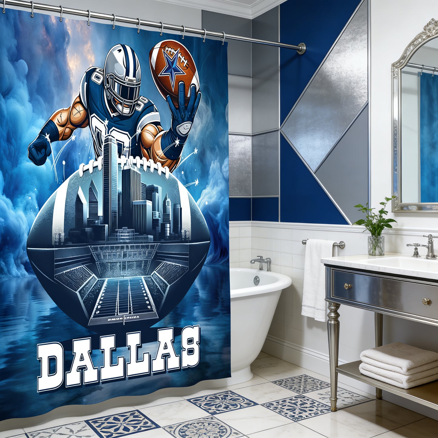 Copycat-Creations 2nd Edition Dallas Football Shower Curtain