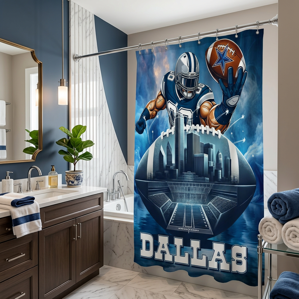 Copycat-Creations 2nd Edition Dallas Football Shower Curtain