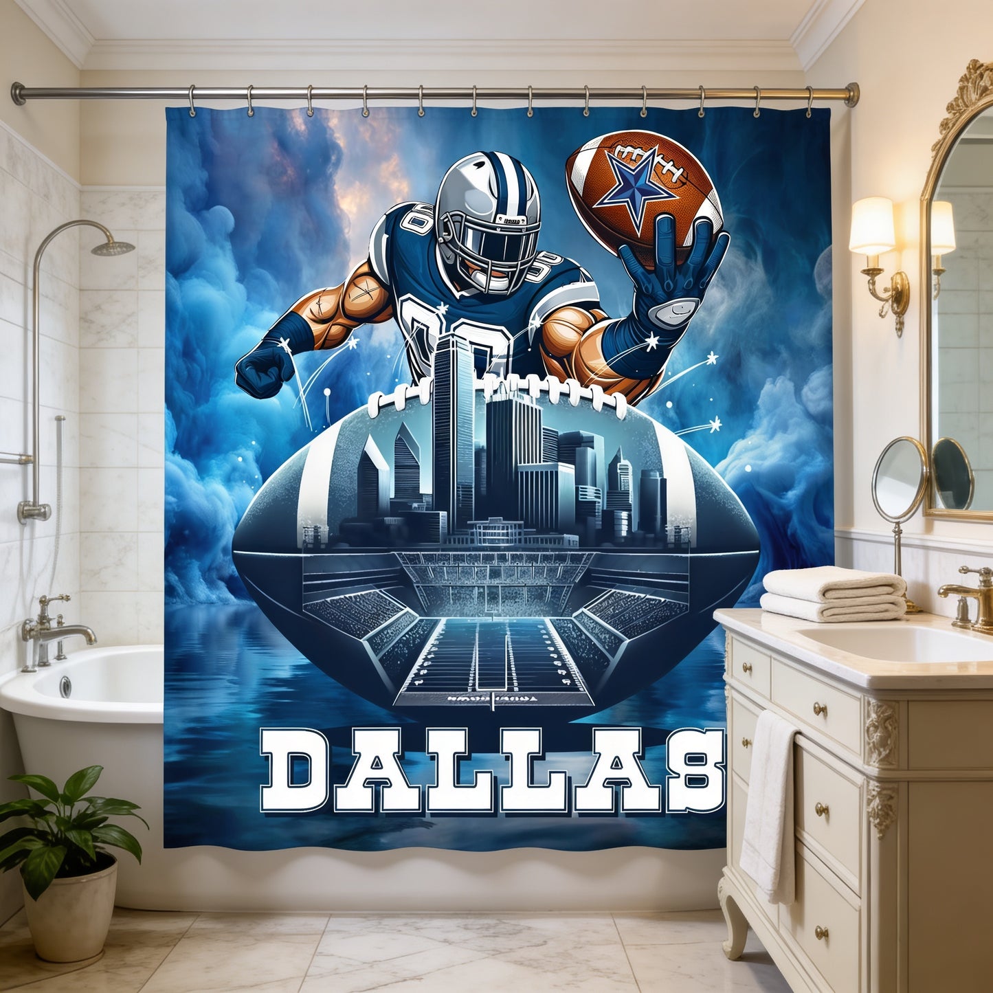 Copycat-Creations 2nd Edition Dallas Football Shower Curtain