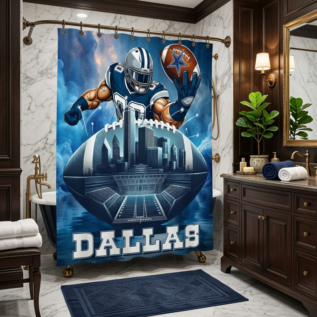 Copycat-Creations 2nd Edition Dallas Football Shower Curtain