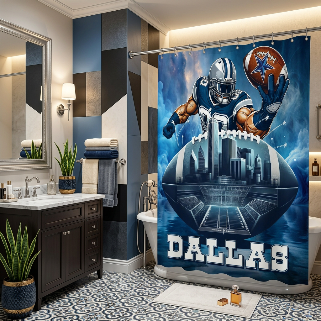 Copycat-Creations 2nd Edition Dallas Football Shower Curtain