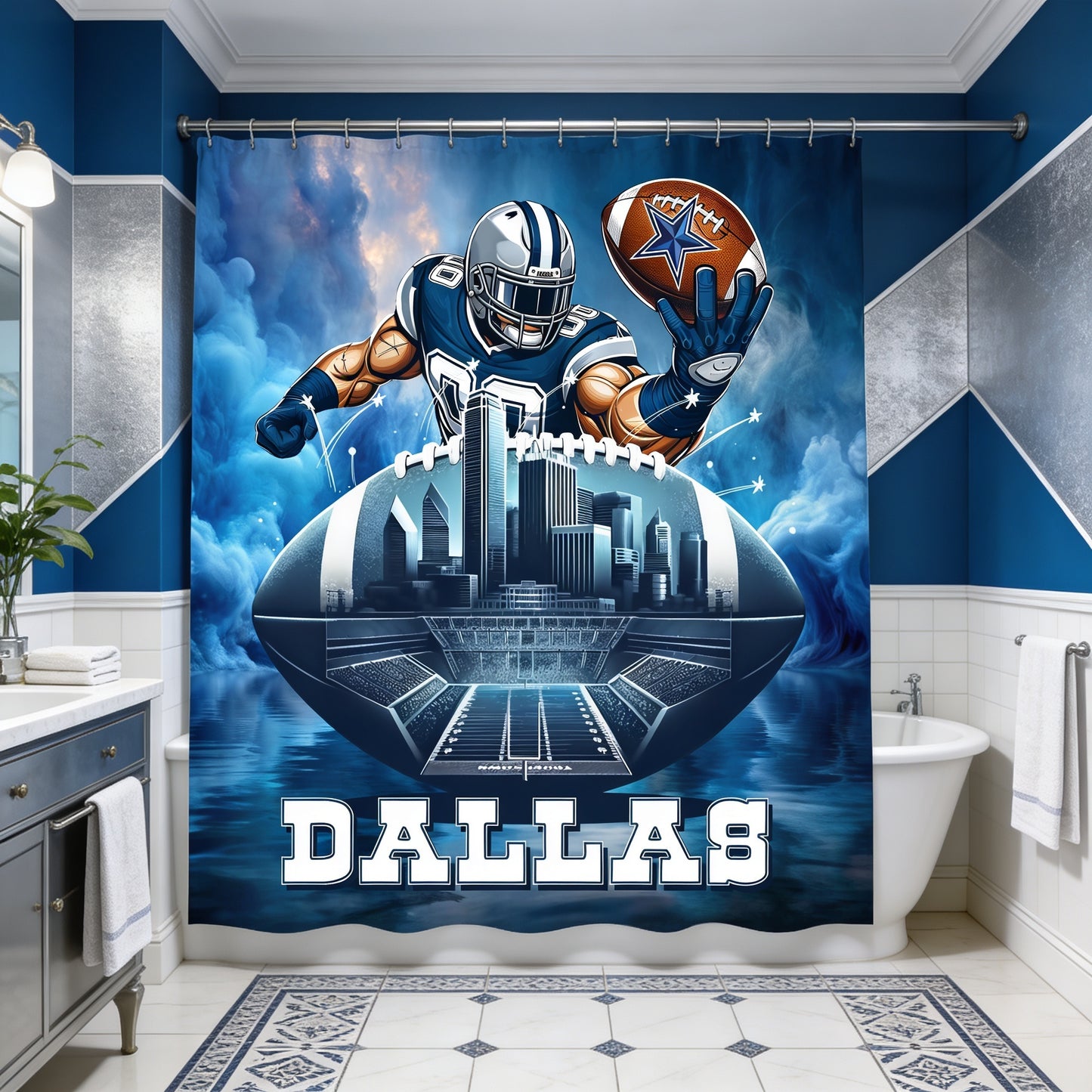 Copycat-Creations 2nd Edition Dallas Football Shower Curtain