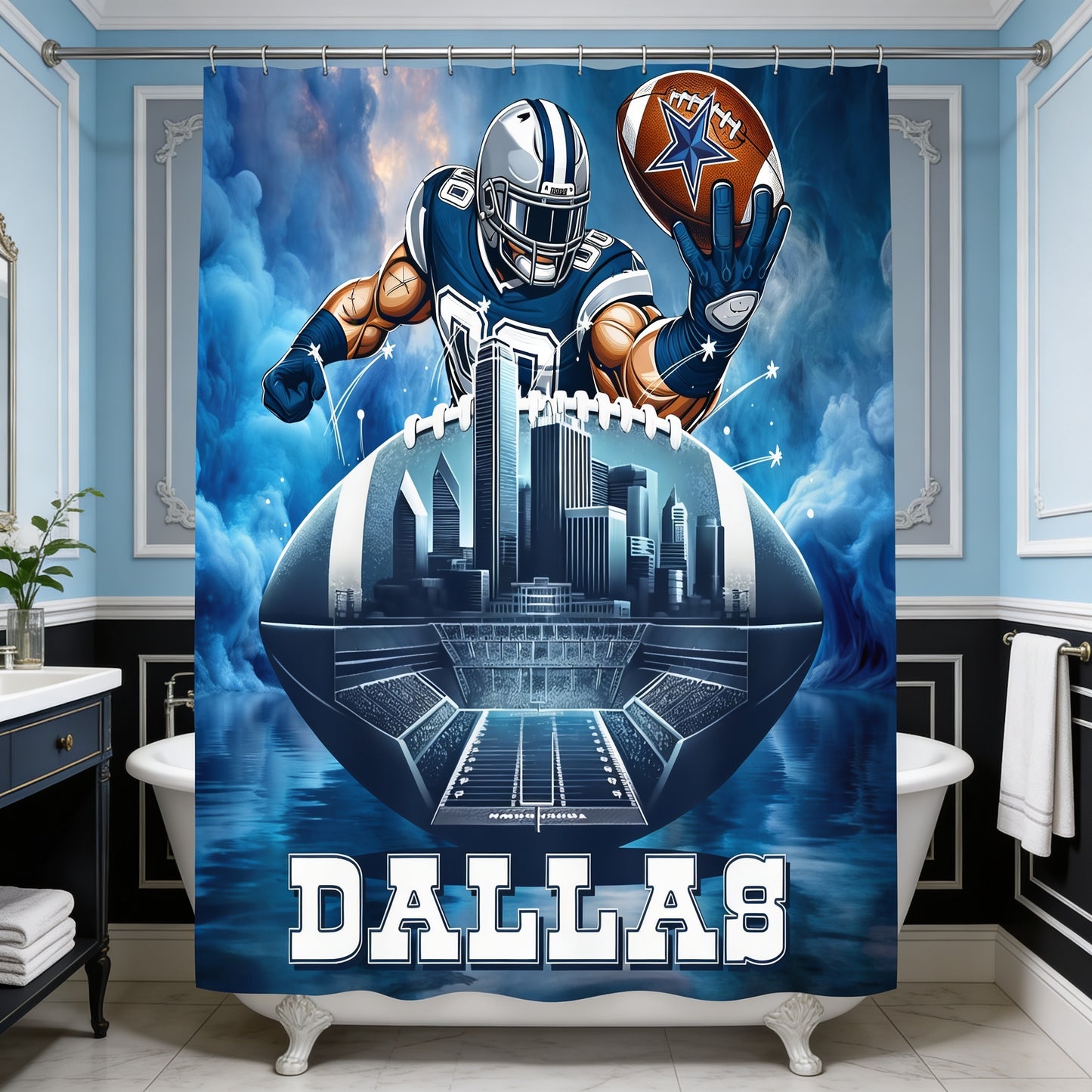 Copycat-Creations 2nd Edition Dallas Football Shower Curtain