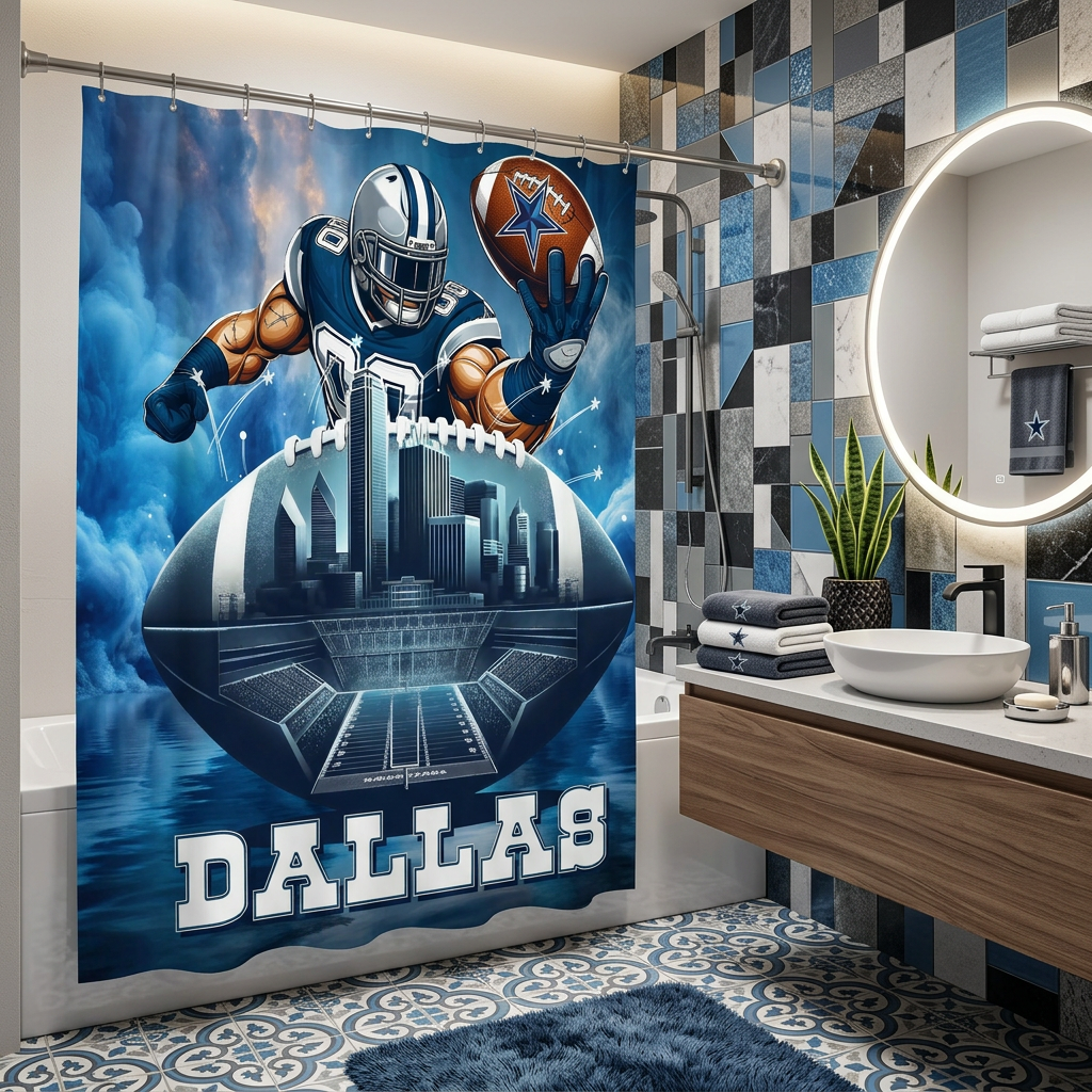 Copycat-Creations 2nd Edition Dallas Football Shower Curtain