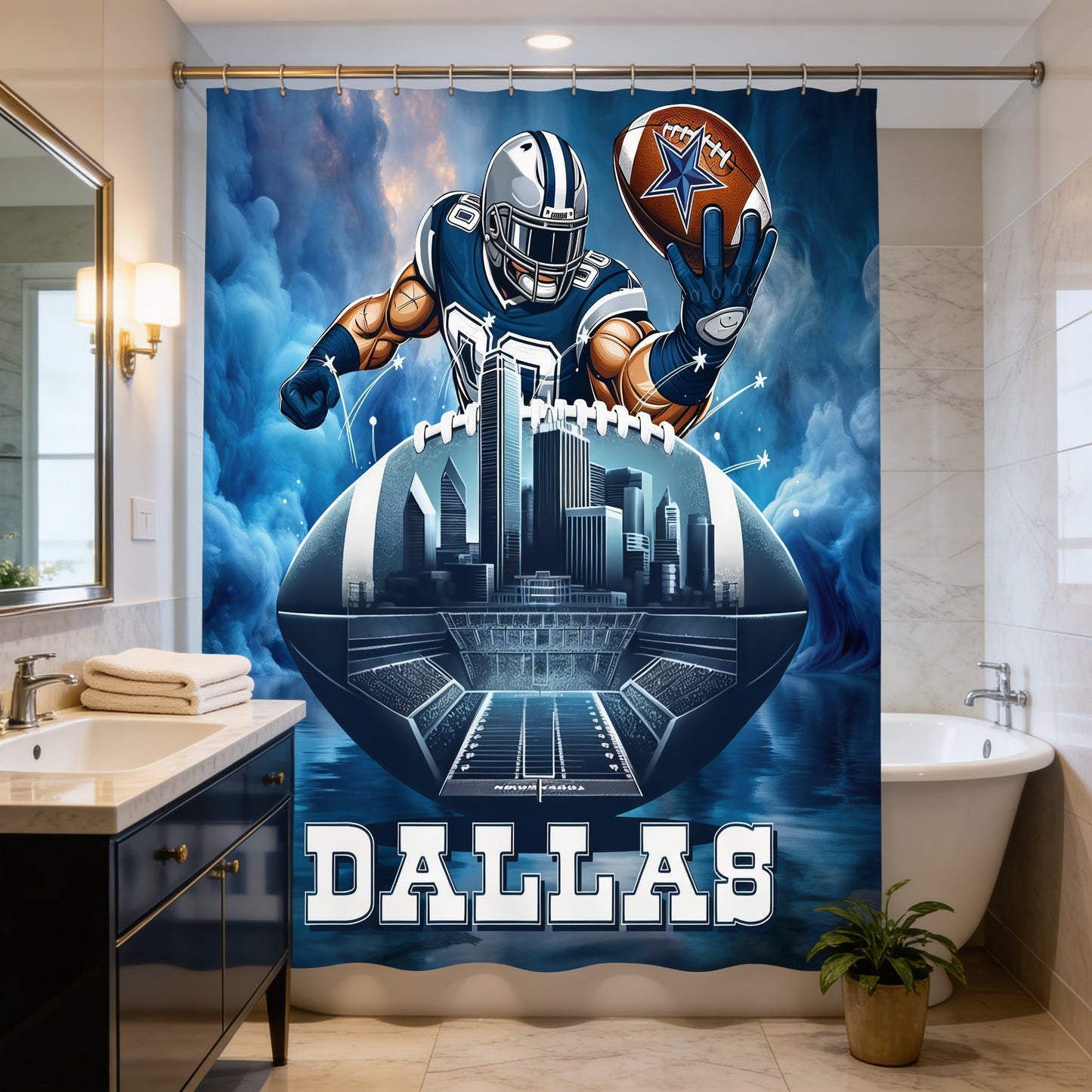 Copycat-Creations 2nd Edition Dallas Football Shower Curtain