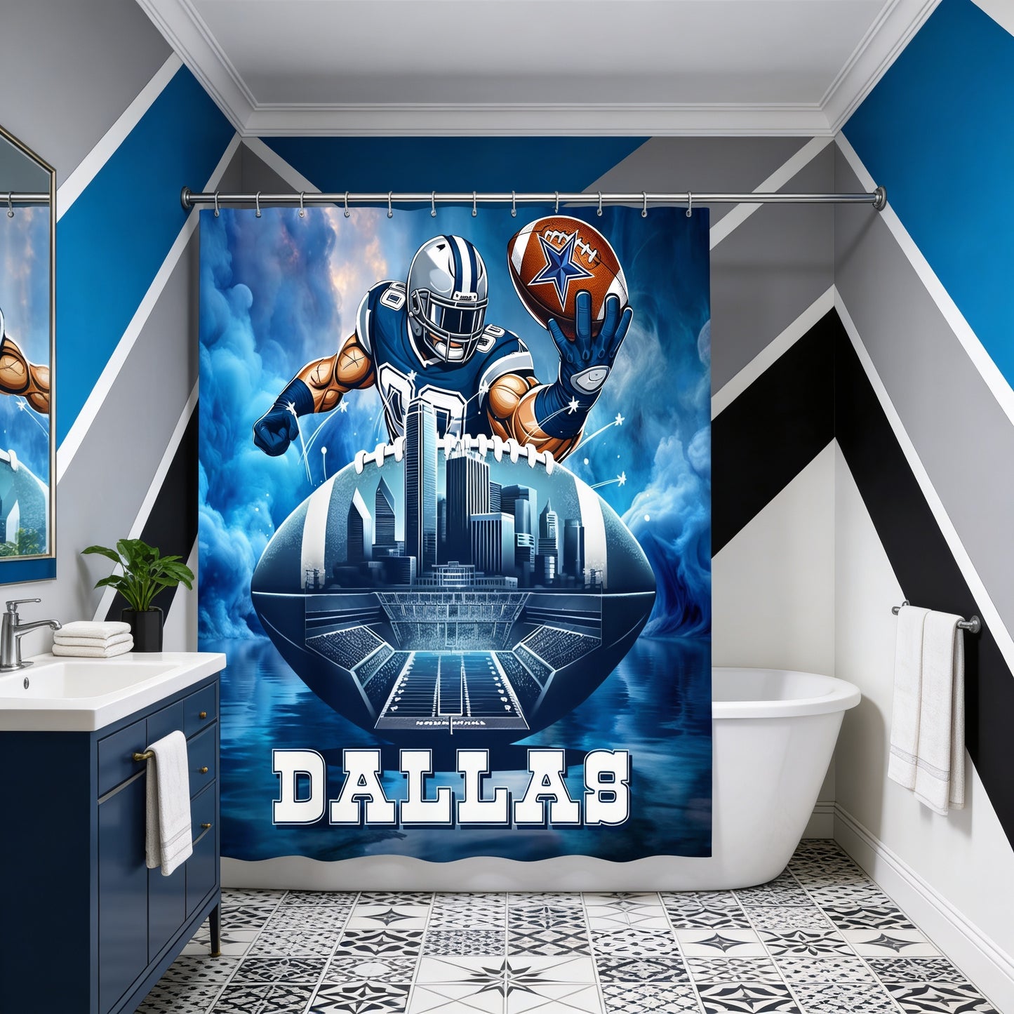 Copycat-Creations 2nd Edition Dallas Football Shower Curtain